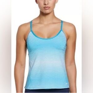 Nike Women's Racerback Tankini Stripe Swim Top Size S